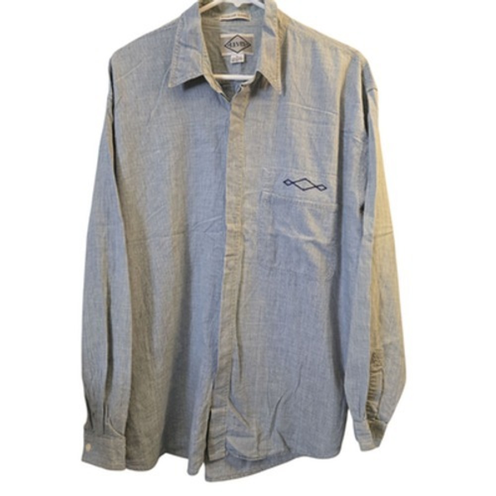 Vintage Levi's Diamond Label Large Plaid Blue Button Down Long Sleeve